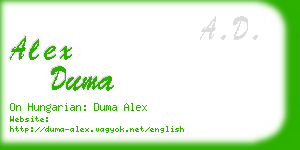 alex duma business card